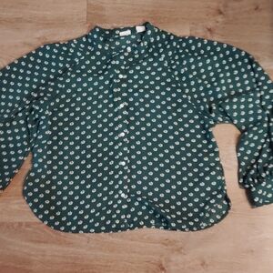 Stylish Green Patterned Blouse